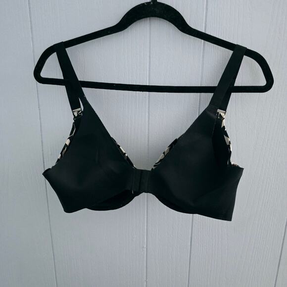 Soma Vanishing Back Full Coverage Bra Size 38C – Black Ivory Leaf Print - Picture 2 of 6